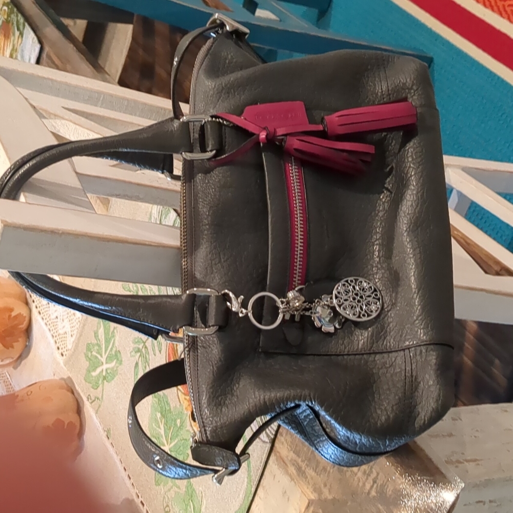 COACH 21140 Shoulder Bag Handbags Satchel Texture Legacy Leather